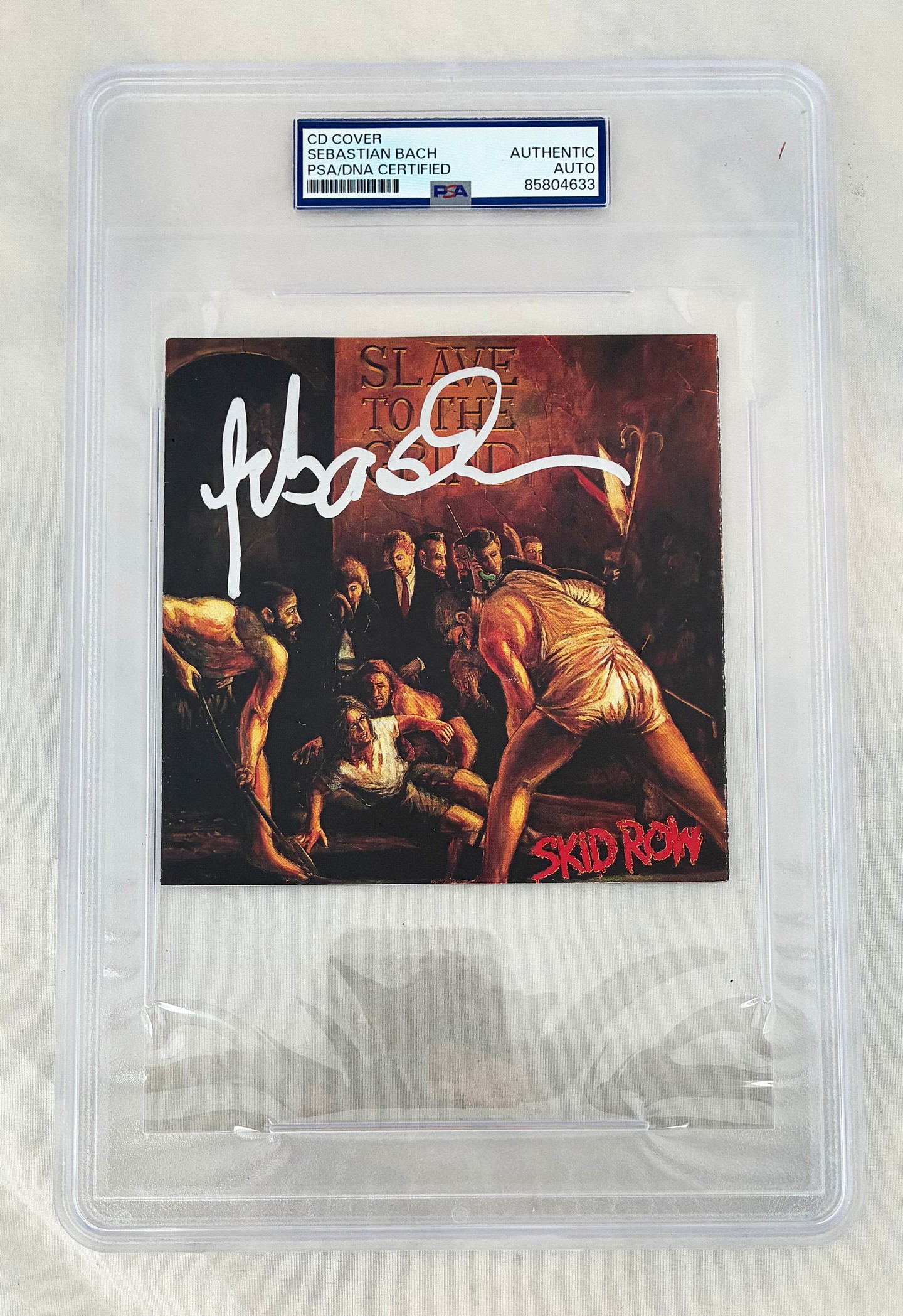 Sebastian Bach Signed CD Cover Slave To The Grind PSA/DNA