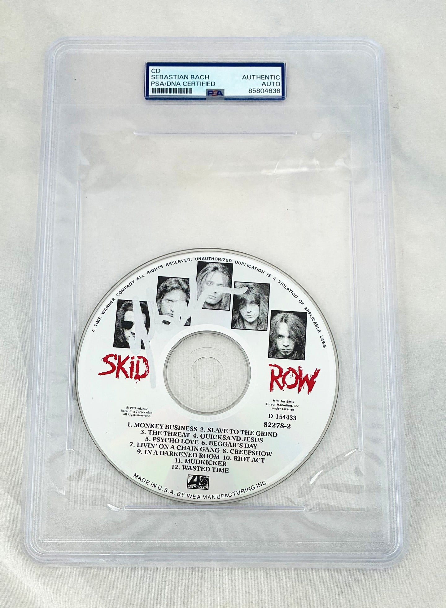 Sebastian Bach Signed CD Slave To The Grind PSA/DNA
