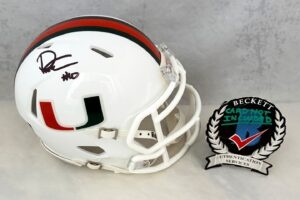 Darian Mensah Signed Mini Helmet Miami Hurricanes Beckett BAS