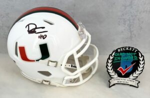 Darian Mensah Signed Mini Helmet Miami Hurricanes Beckett BAS 1