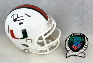 Darian Mensah Signed Mini Helmet Miami Hurricanes Beckett BAS 2