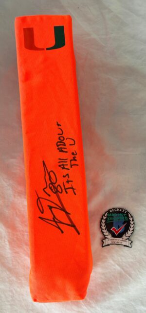 Jimmy Graham Signed Pylon Miami Hurricanes Beckett BAS
