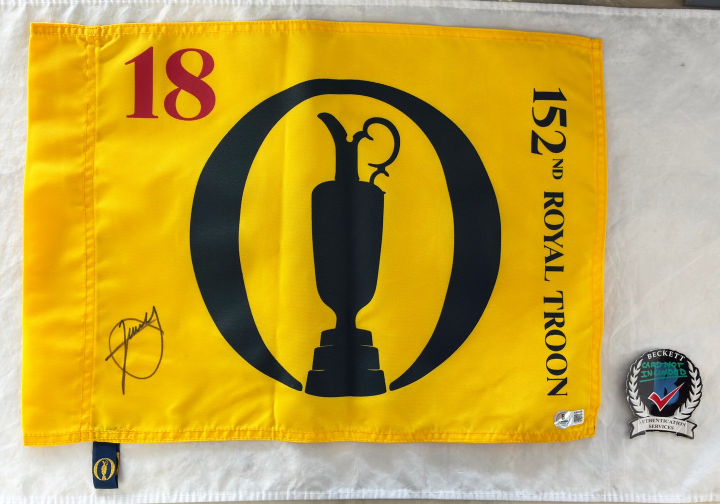 Xander Schauffele Signed 2024 Open Championship Flag Beckett BAS