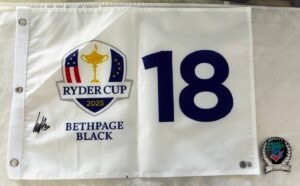 Ludvig Aberg Signed 2025 Ryder Cup Flag Bethpage Black Beckett BAS