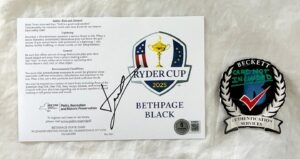 Luke Donald Signed 2025 Ryder Cup Scorecard Bethpage Black Beckett BAS