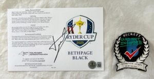 Luke Donald Signed 2025 Ryder Cup Scorecard Bethpage Black Beckett BAS 1