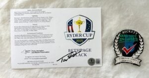 Tommy Fleetwood Signed 2025 Ryder Cup Scorecard Bethpage Black Beckett BAS