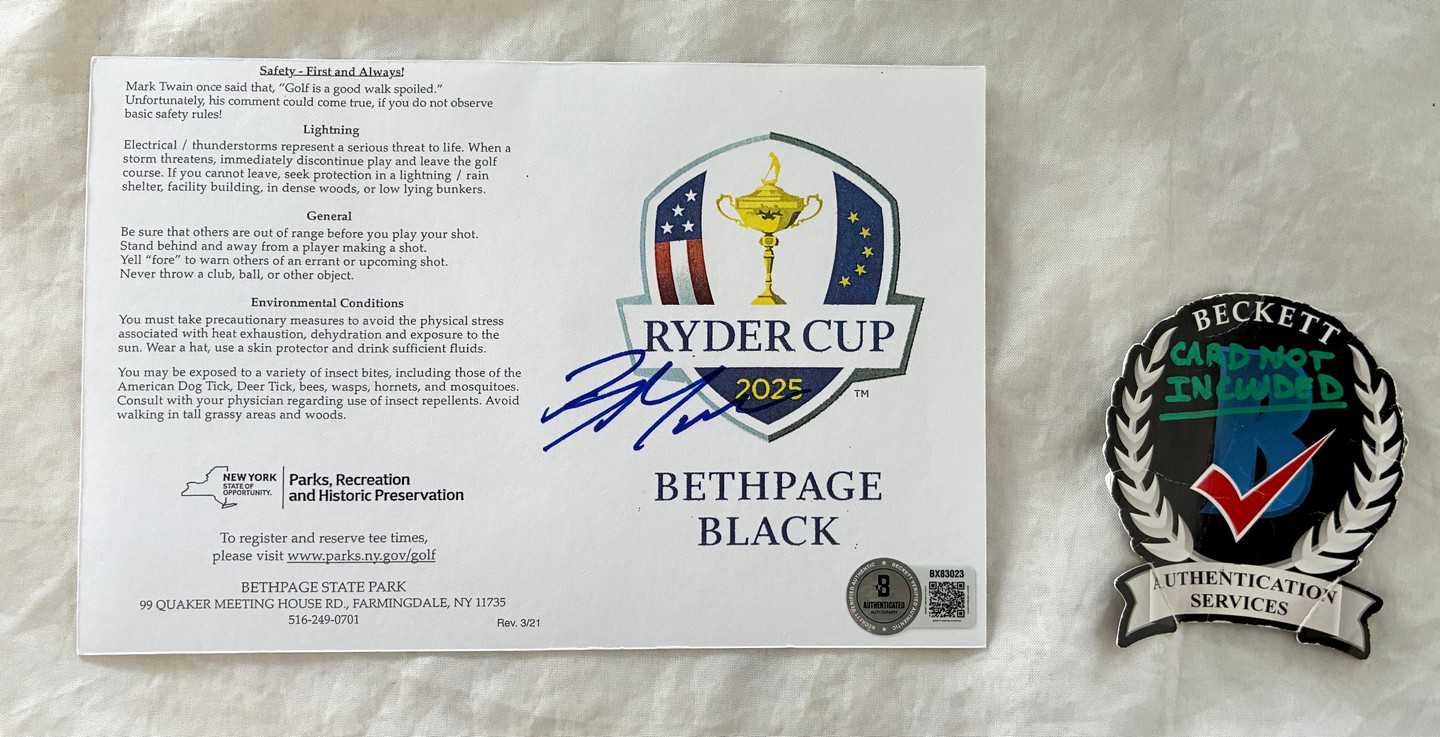Robert MacIntyre Signed 2025 Ryder Cup Scorecard Bethpage Black Beckett BAS