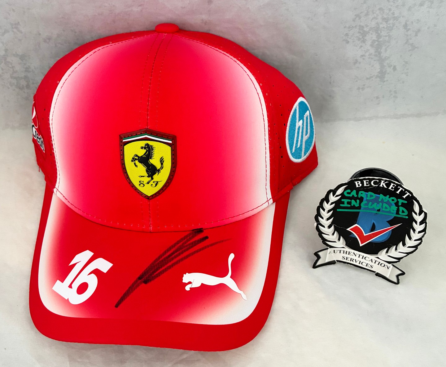 Charles Leclerc Signed Hat Ferrari Formula 1 F1 Beckett BAS 1