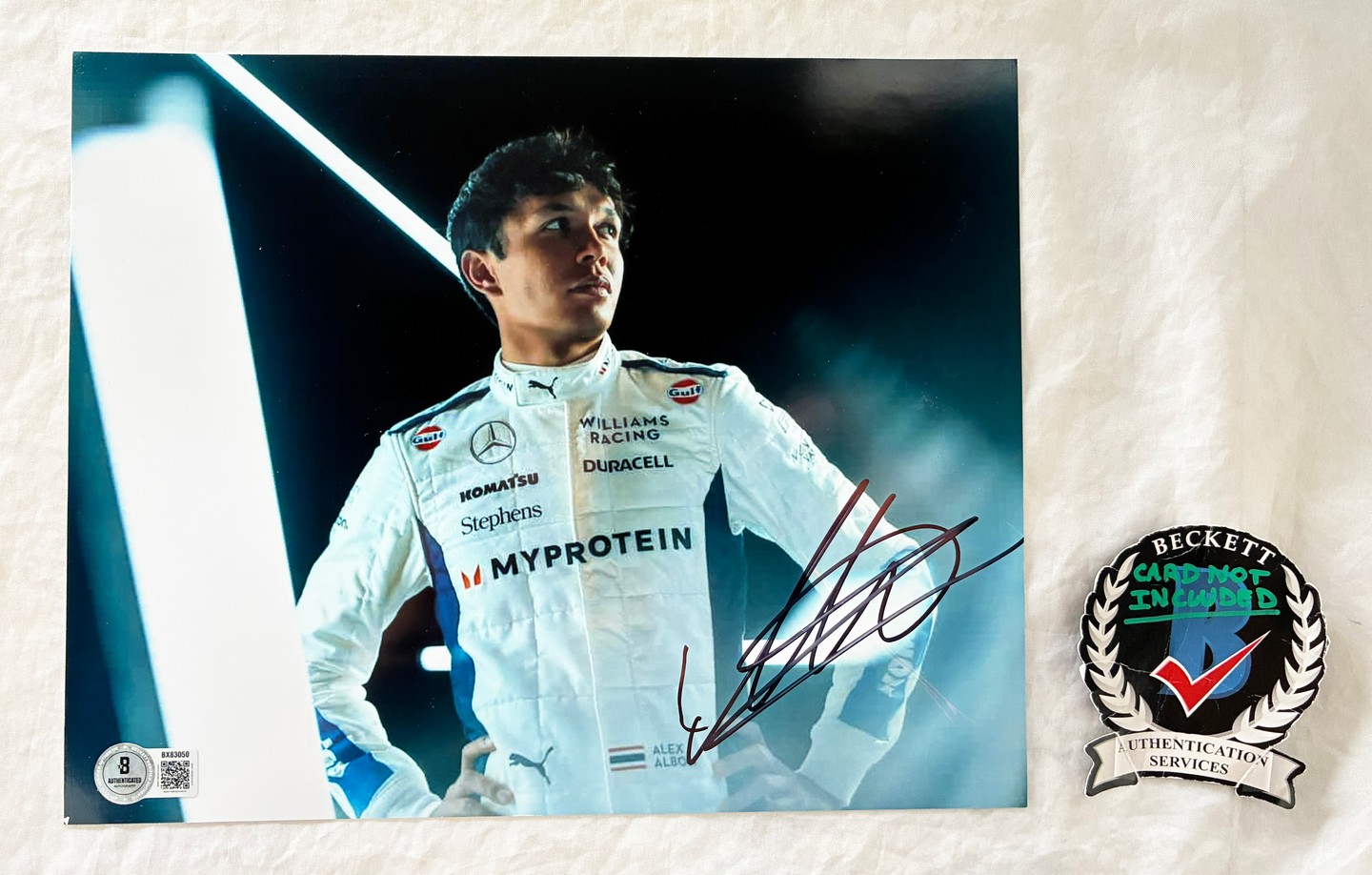 Alex Albon Signed 8x10 Photo Williams Racing Formula 1 F1 Beckett BAS 1