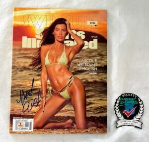 Nicole Williams English Signed Magazine SI Swimsuit Beckett BAS