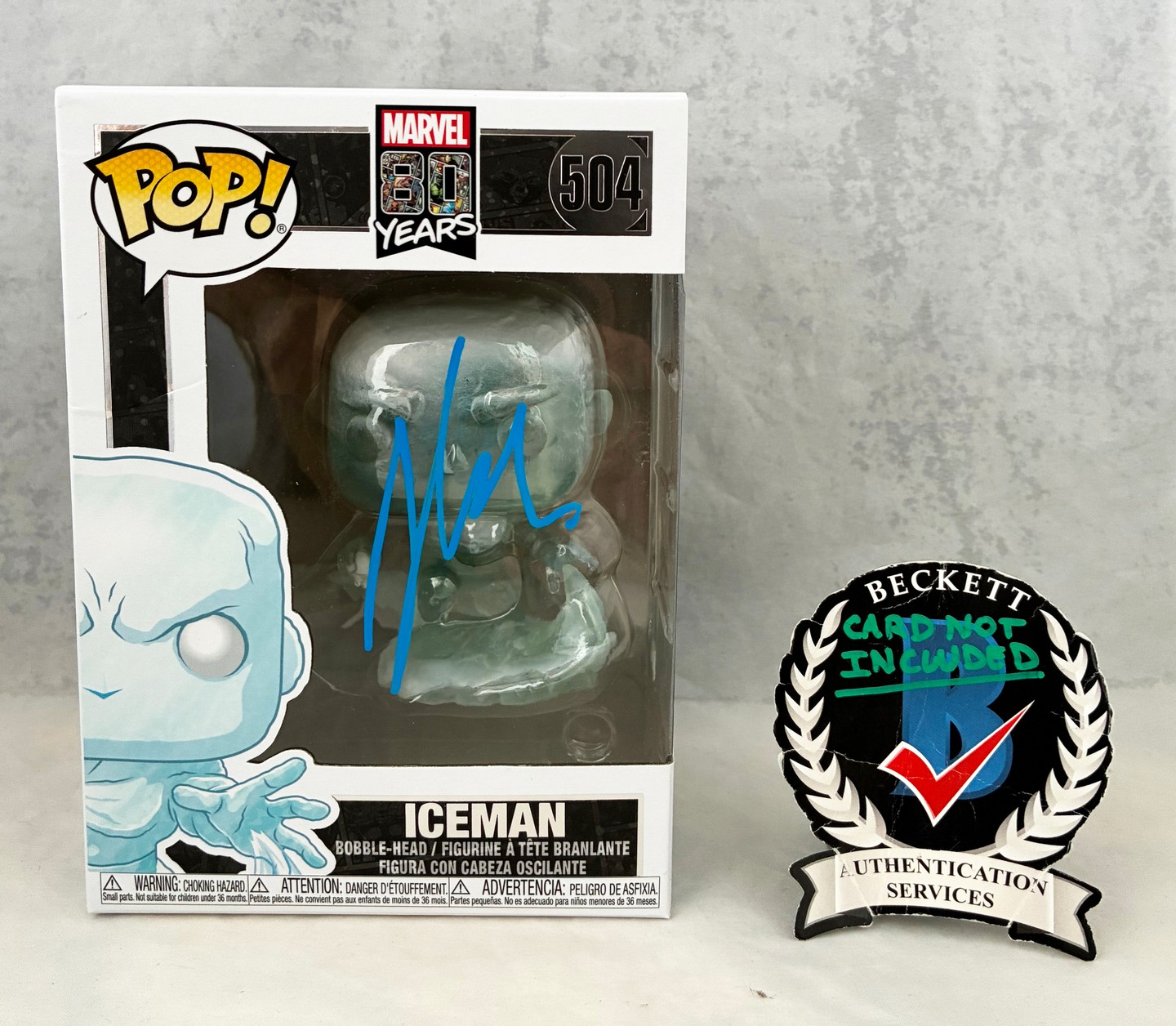 Shawn Ashmore Signed Funko Pop Iceman Beckett BAS