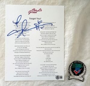 CeeLo Green Signed Lyric Sheet Forget You Beckett BAS 1