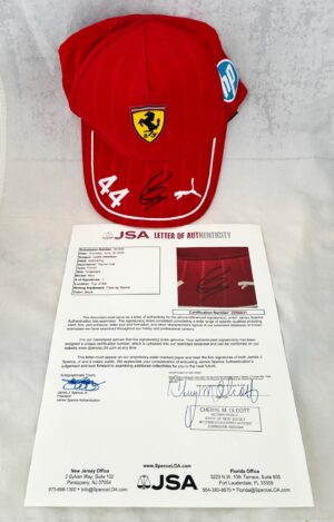 Lewis Hamilton Signed Hat Ferrari Formula 1 F1 JSA