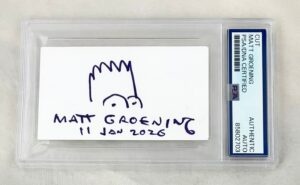 Matt Groening Hand Drawn and Signed Sketch Card Simpsons Bart PSA/DNA