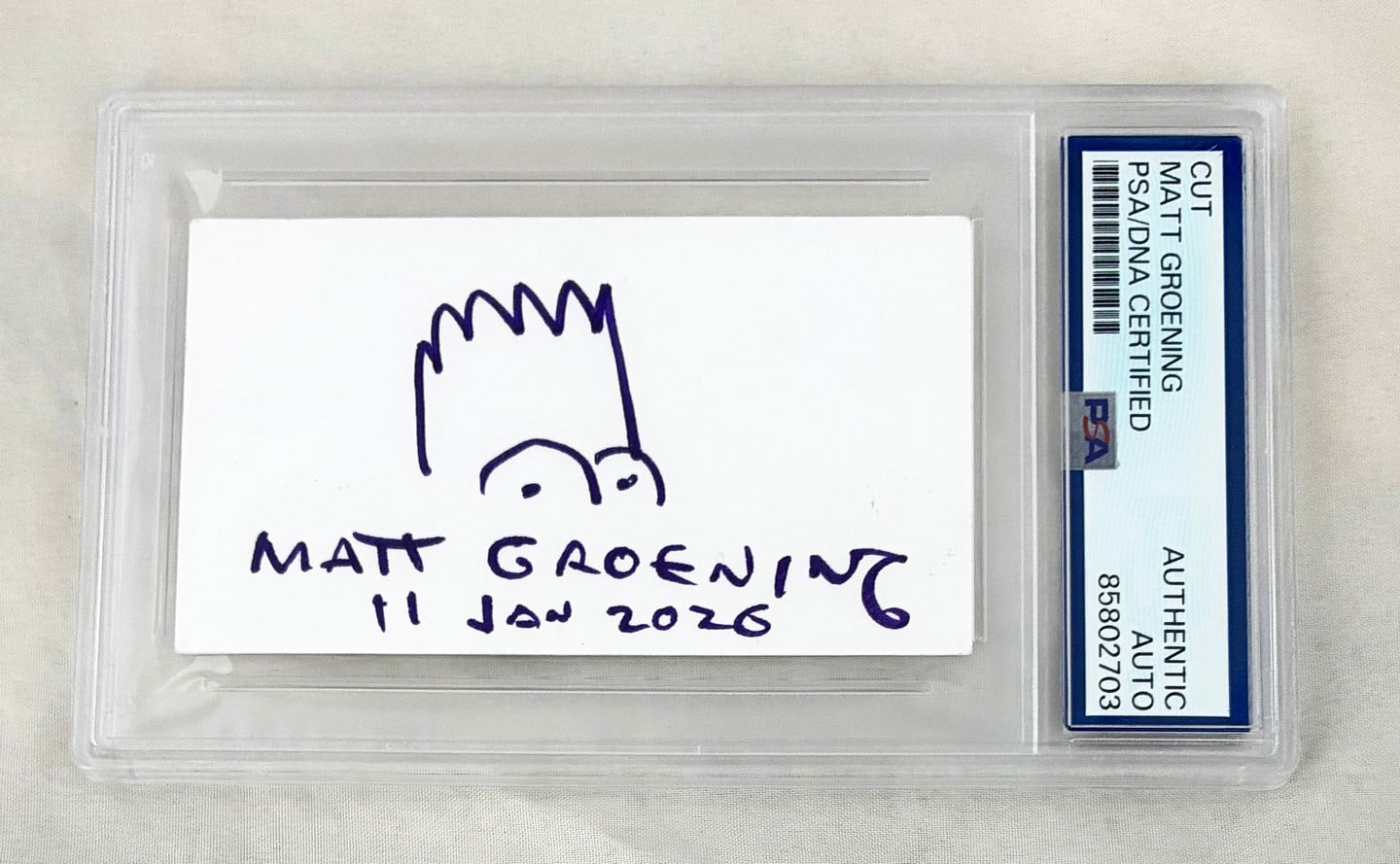 Matt Groening Hand Drawn and Signed Sketch Card Simpsons Bart PSA/DNA
