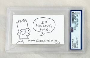 Matt Groening Hand Drawn and Signed Sketch Card Bart Simpsons PSA/DNA
