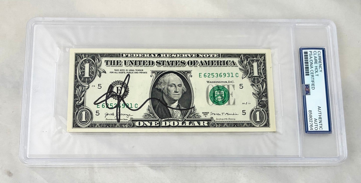 Mark Wahlberg Signed $1 Bill US Currency PSA/DNA 1