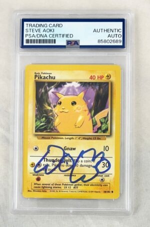 Steve Aoki Signed Card 1995 Pokemon Pikachu 58/102 PSA/DNA