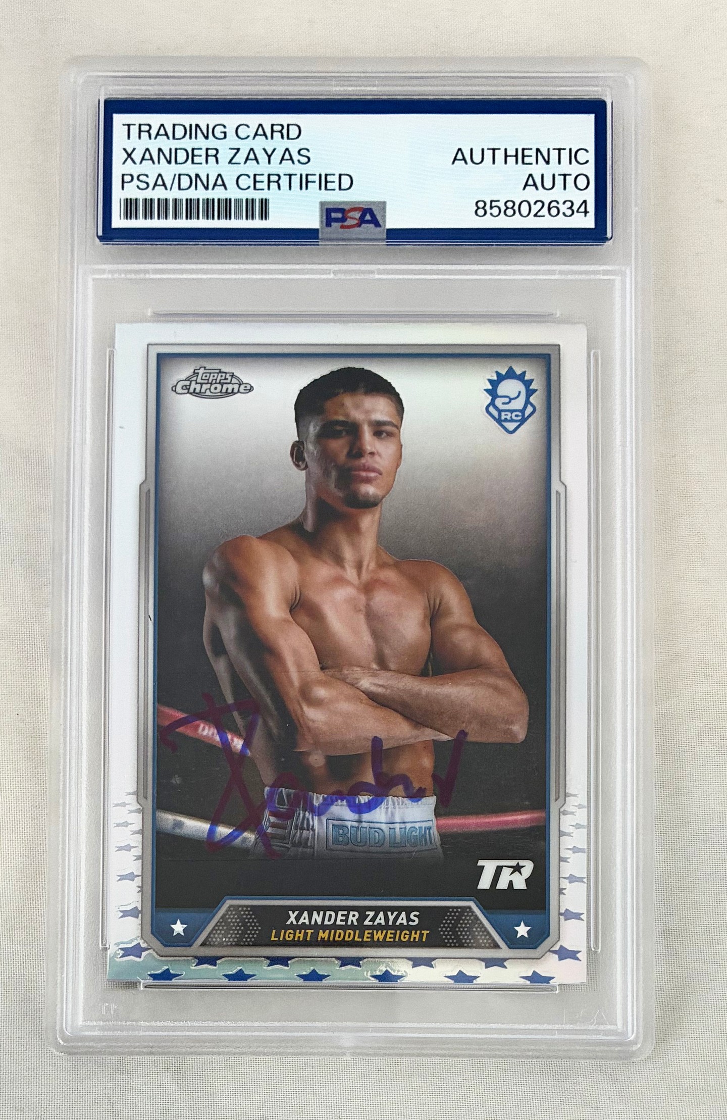 Xander Zayas Signed Card 2024 Topps Refractor #20 PSA/DNA