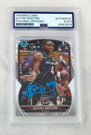Aliyah Boston Signed Rookie Card 2023 Bowman U Chrome Fever RC #5 PSA/DNA