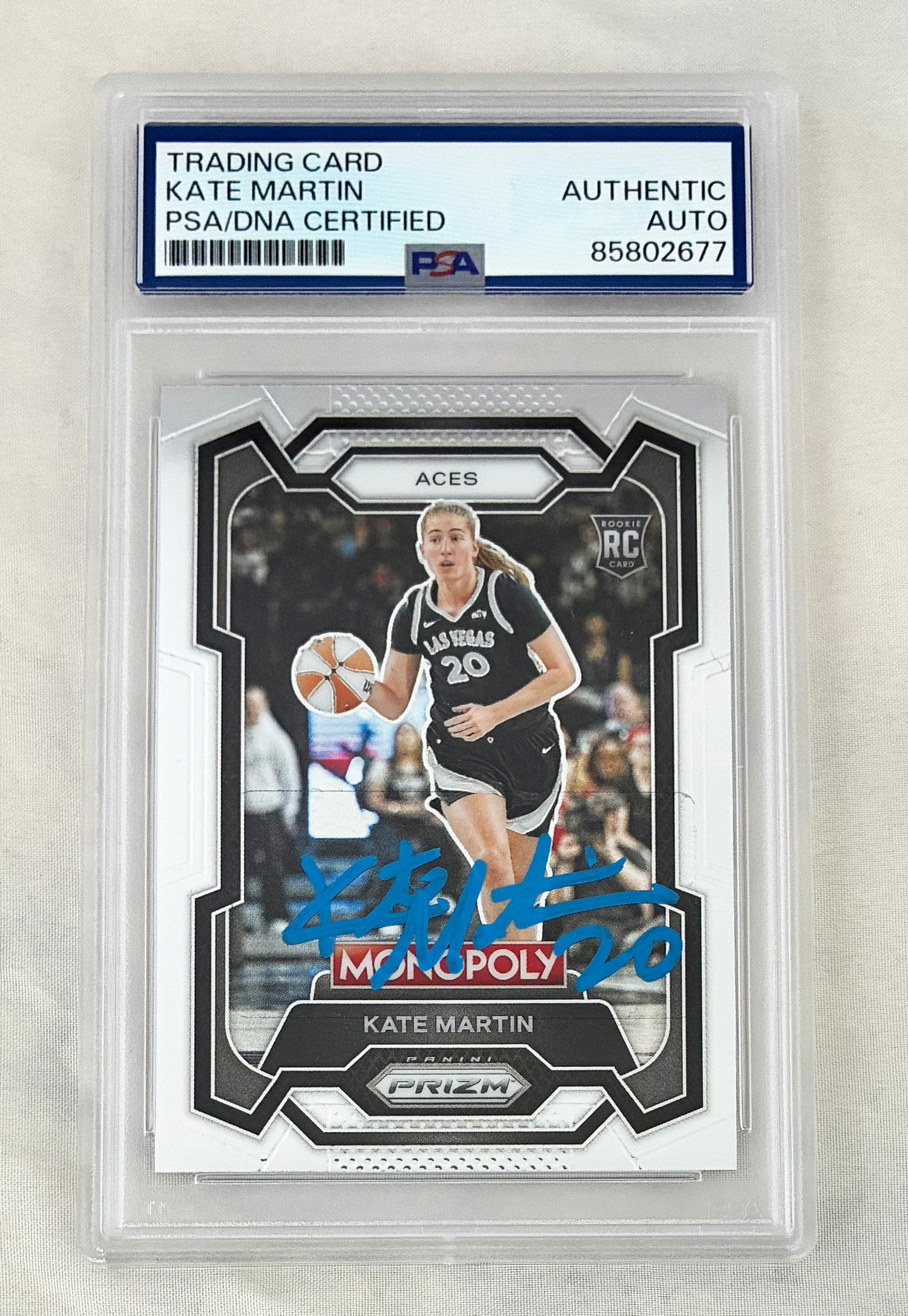 Kate Martin Signed Rookie Card 2024 Panini Prizm Monopoly #40 PSA/DNA