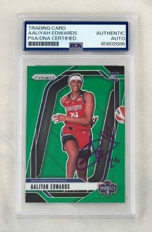 Aaliyah Edwards Signed Rookie Card 2024 Panini Prizm Green #142 PSA/DNA