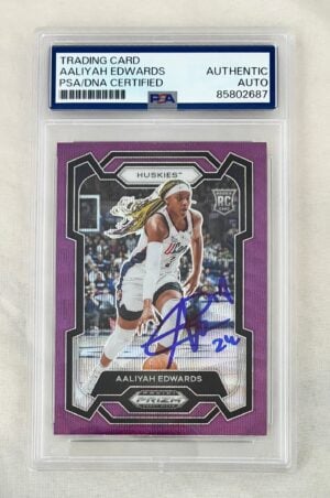 Aaliyah Edwards Signed Rookie Card 2024 Panini Prizm Purple #3 PSA/DNA