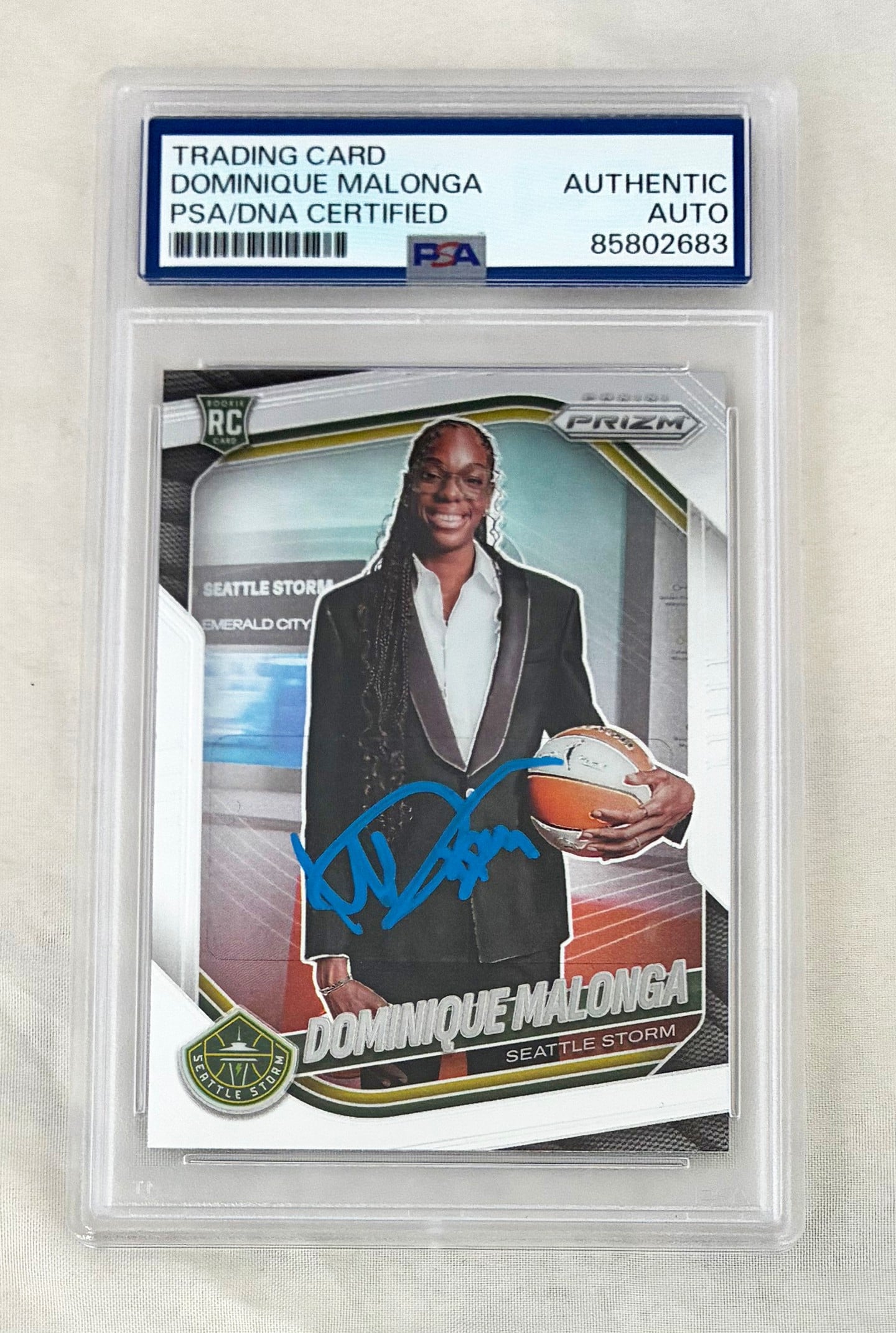 Dominique Malonga Signed Rookie Card 2025 Panini Prizm #144 PSA/DNA