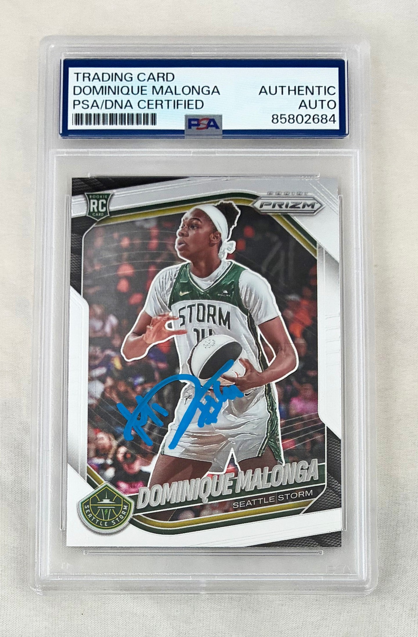 Dominique Malonga Signed Rookie Card 2025 Panini Prizm 116 PSA/DNA