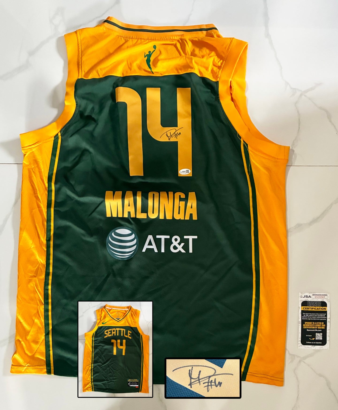Dominique Malonga Signed Jersey WNBA Seattle Storm JSA 1