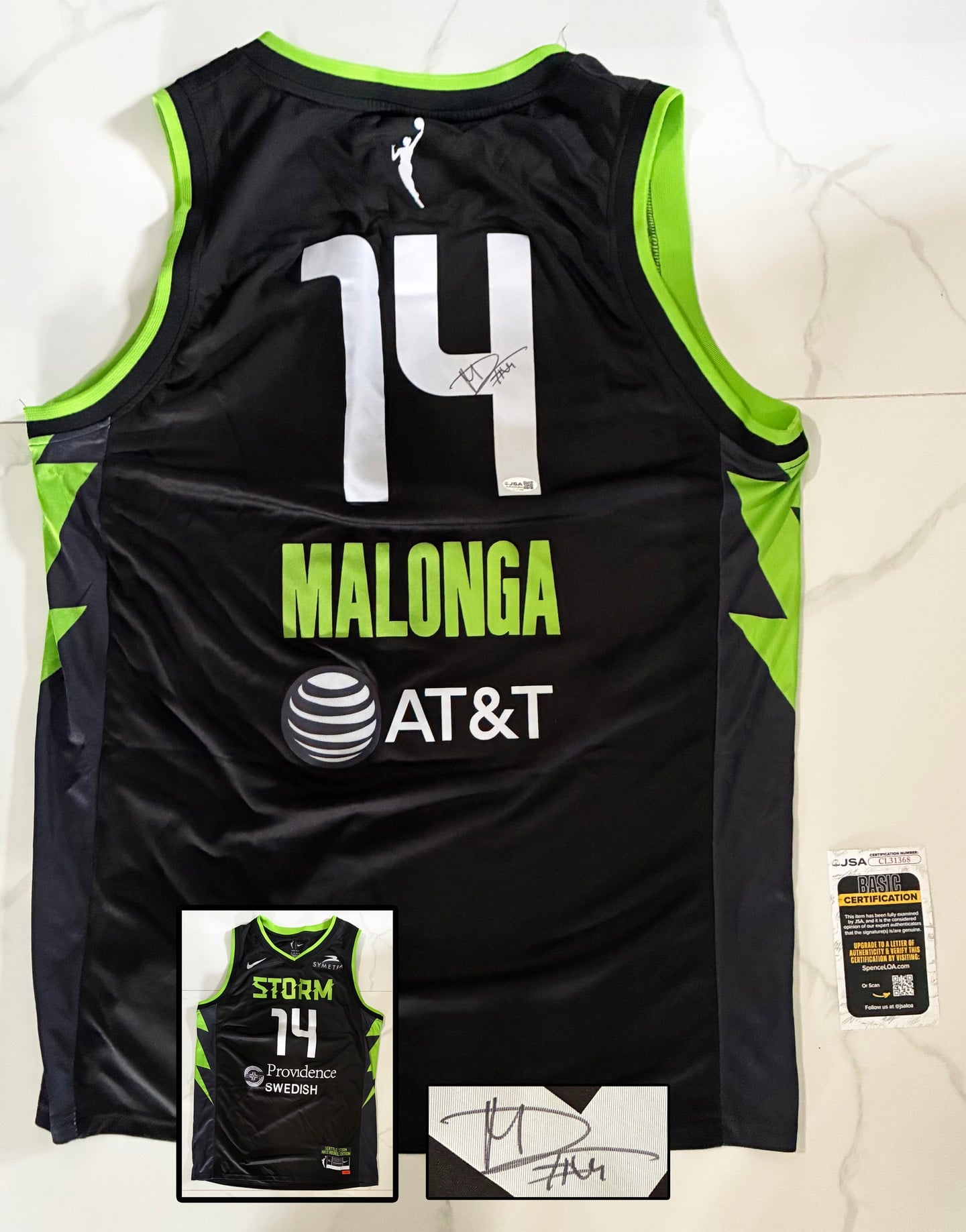 Dominique Malonga Signed Jersey WNBA Seattle Storm JSA 2