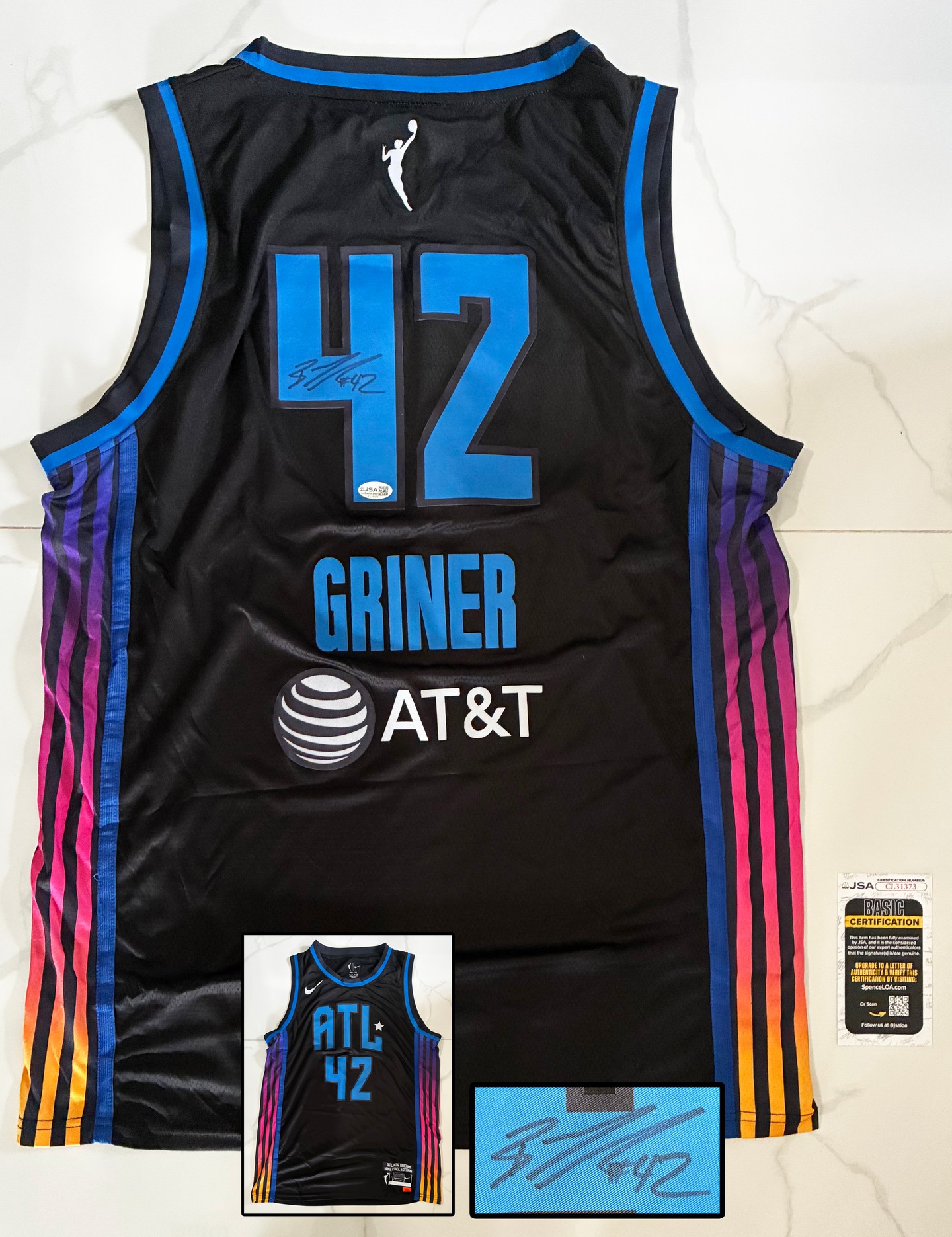 Brittney Griner Signed Jersey WNBA Atlanta Dream JSA