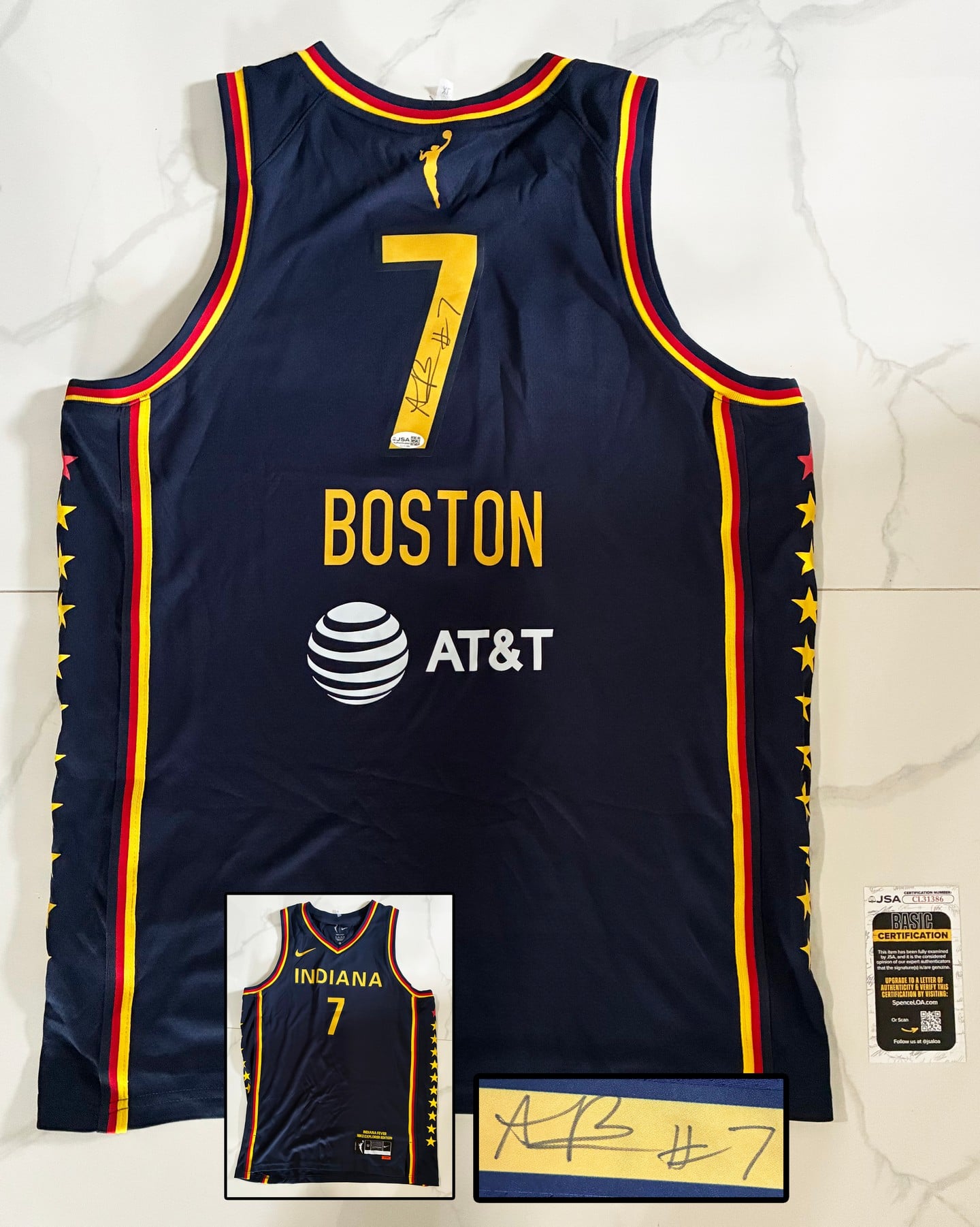 Aliyah Boston Signed Jersey WNBA Indiana Fever JSA