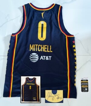 Kelsey Mitchell Signed Jersey WNBA Indiana Fever JSA