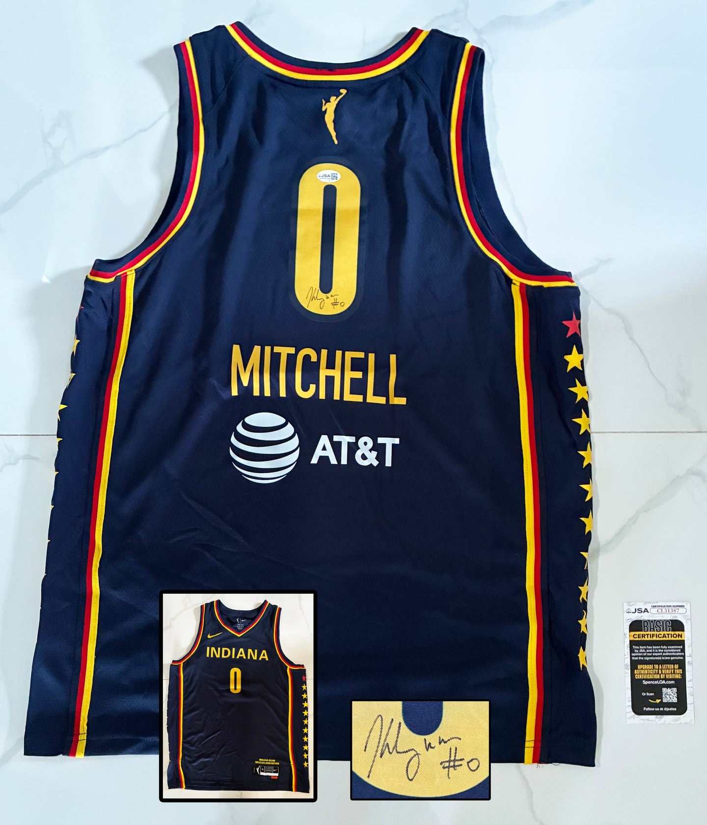 Kelsey Mitchell Signed Jersey WNBA Indiana Fever JSA