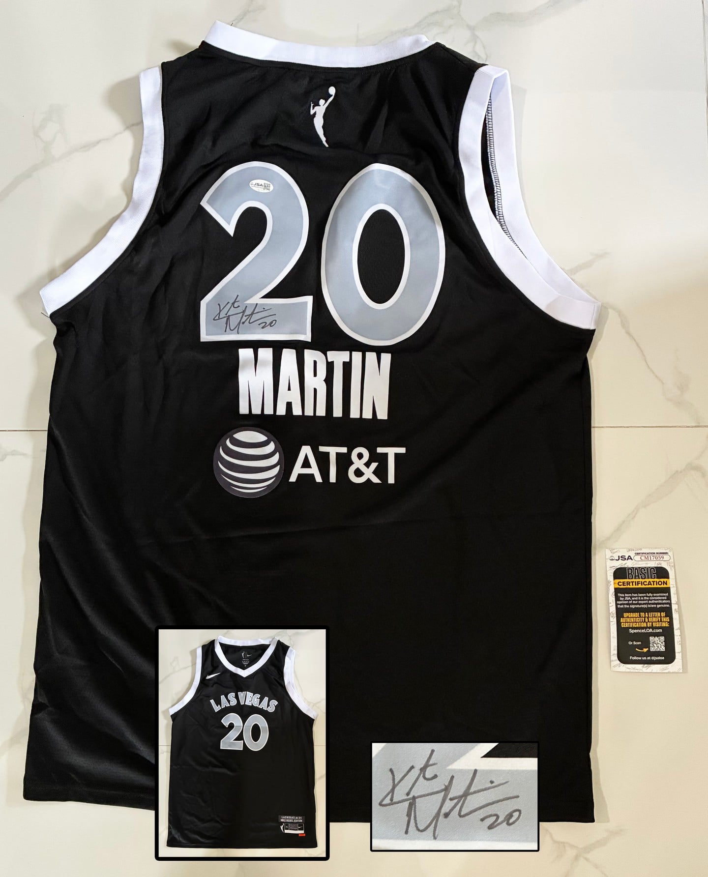 Kate Martin Signed Jersey WNBA Las Vegas Aces JSA
