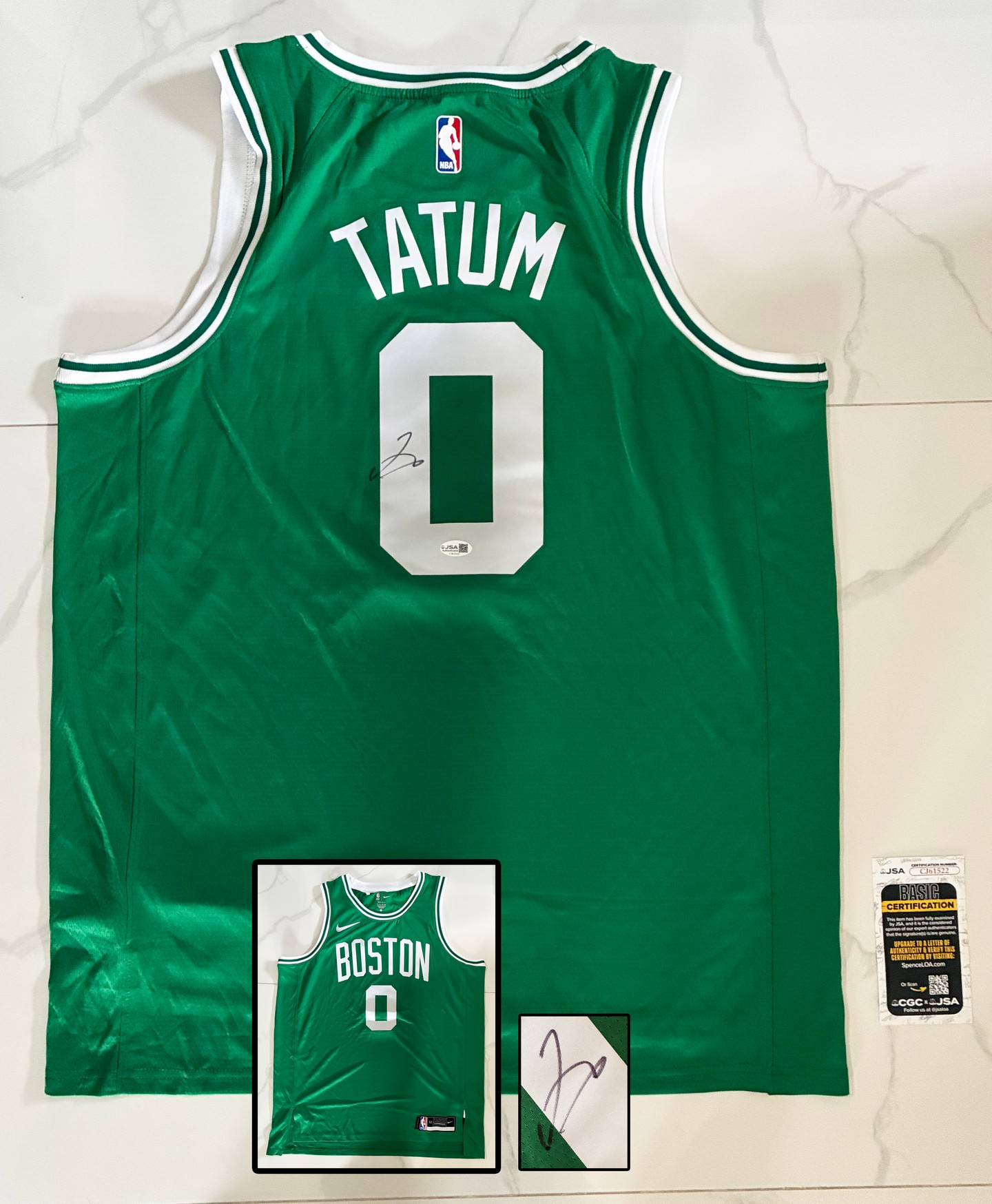 Jayson Tatum Signed Jersey Boston Celtics JSA