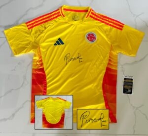 Pibe Carlos Valderrama Signed Jersey Colombia JSA 4