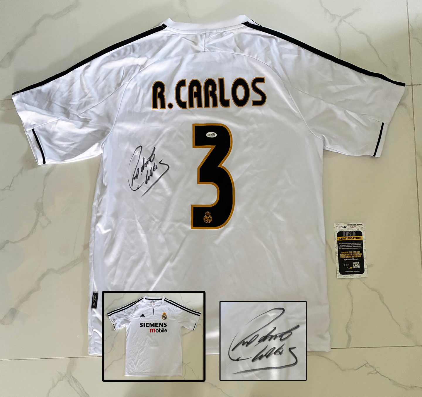 Roberto Carlos Signed Jersey Real Madrid JSA