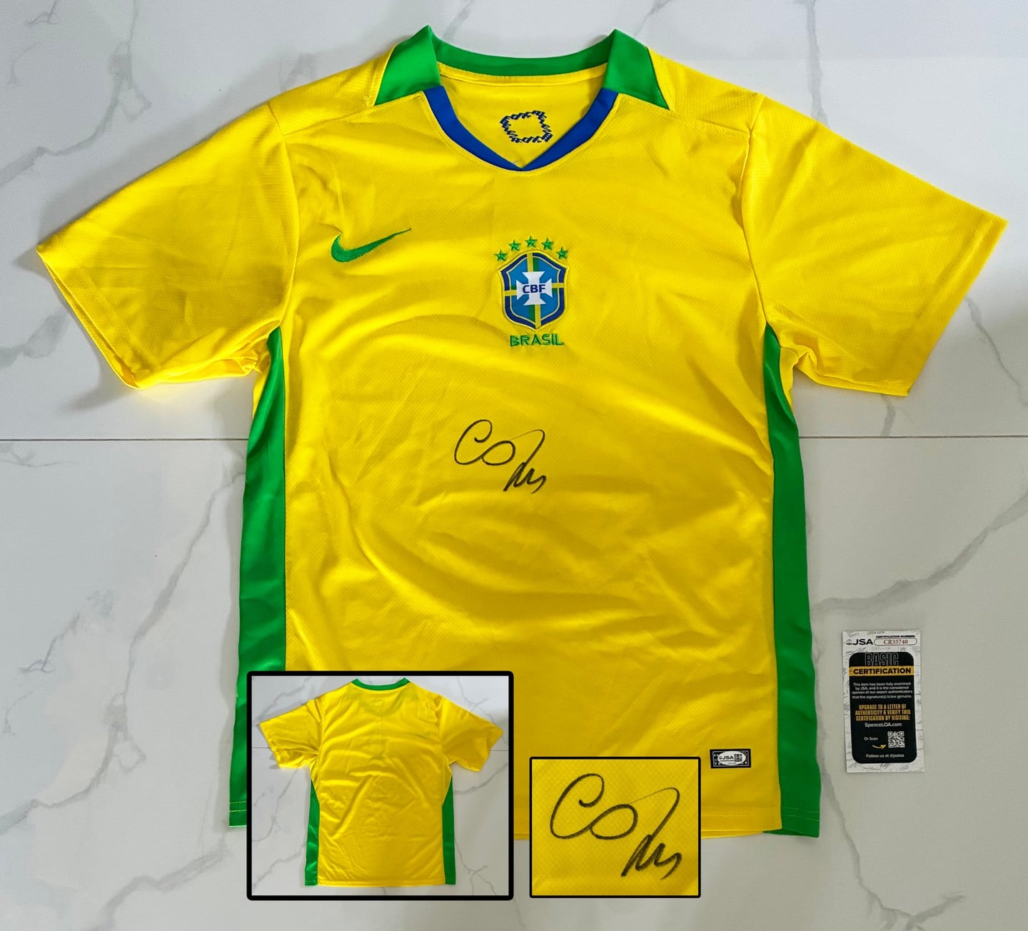 Cafu Signed Jersey Brazil JSA