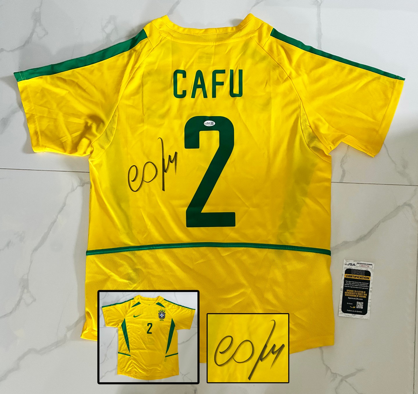 Cafu Signed Jersey Brazil JSA 2