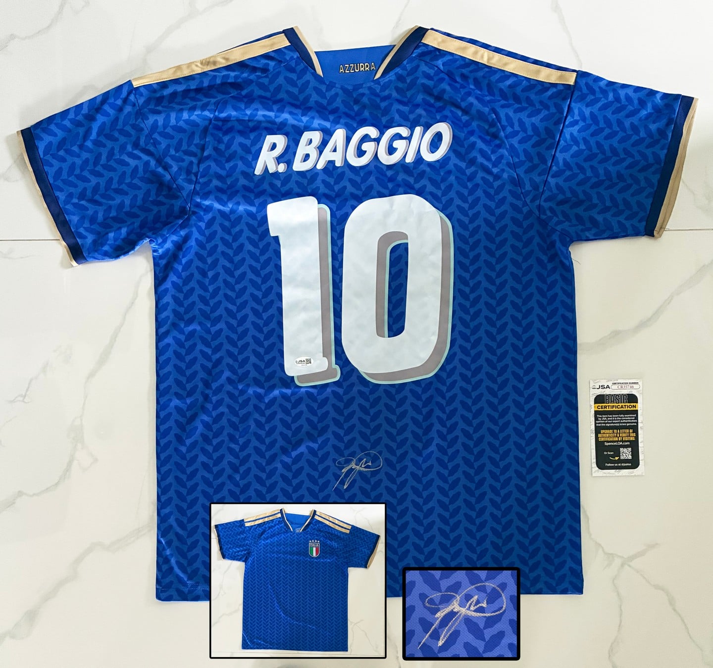 Roberto Baggio Signed Jersey Italy JSA 1