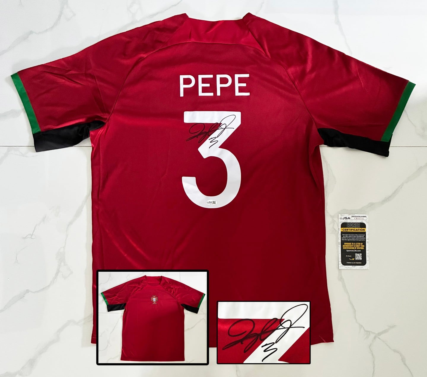 Pepe Signed Jersey Portugal JSA 1