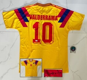 Pibe Carlos Valderrama Signed Jersey Colombia Beckett BAS