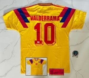 Pibe Carlos Valderrama Signed Jersey Colombia Beckett BAS 1
