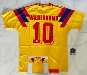 Pibe Carlos Valderrama Signed Jersey Colombia Beckett BAS 3