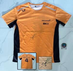 Lando Norris Signed Shirt McLaren Jersey Beckett BAS