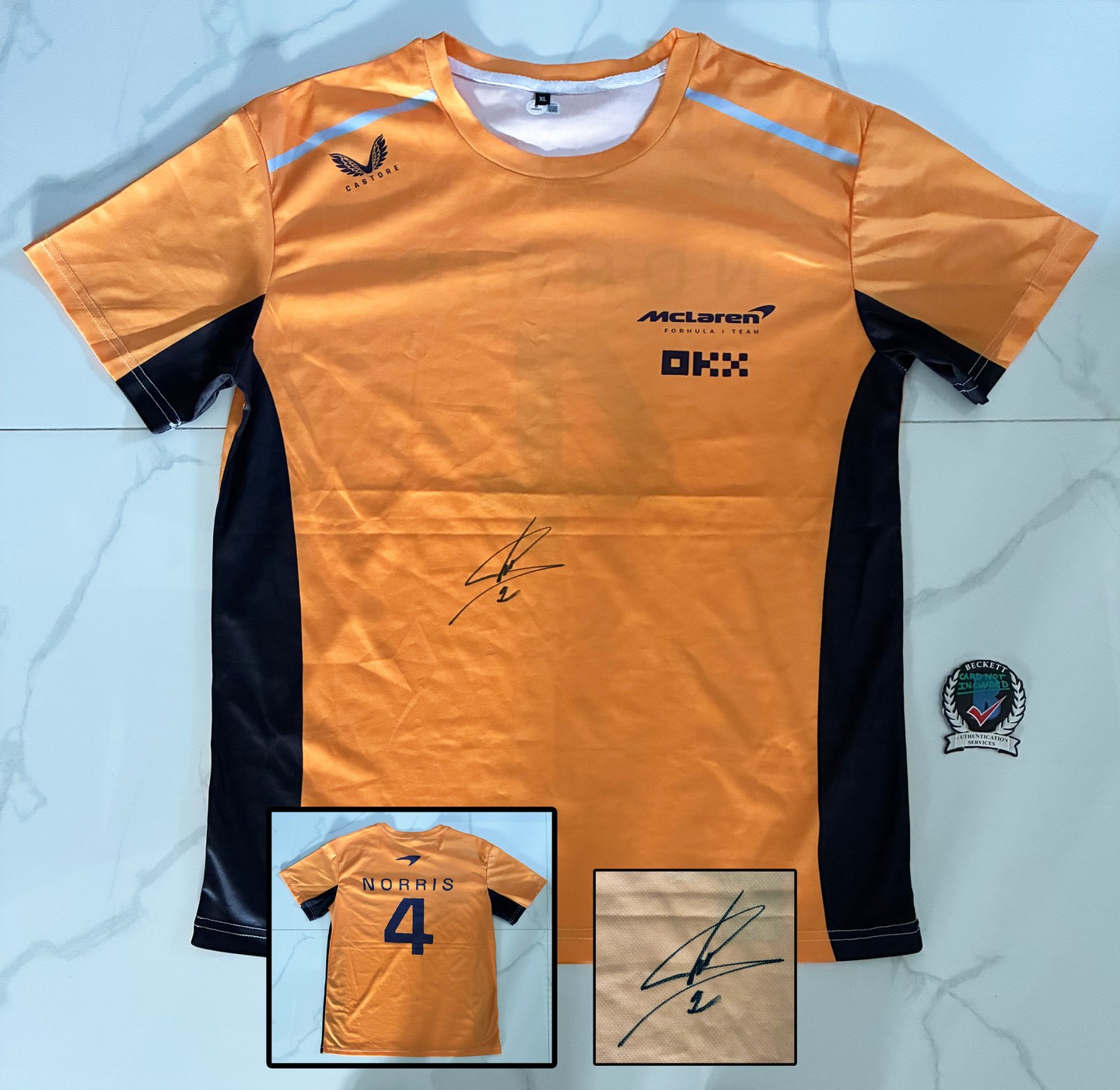 Lando Norris Signed Shirt McLaren Jersey Beckett BAS