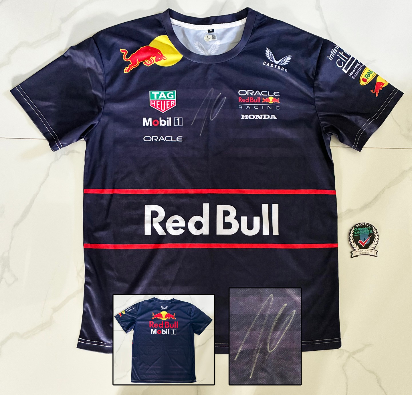 Isack Hadjar Signed Shirt Red Bull Jersey Beckett BAS